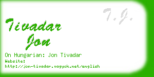 tivadar jon business card